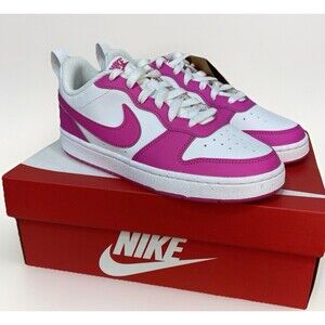 Nike Court Borough Low Recraft Shoes Girls Size 5Y White Pink Fuchsia DV5456-123